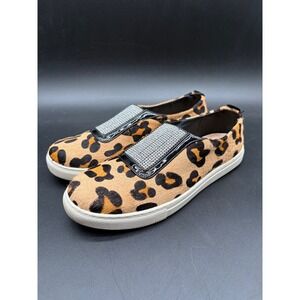 Skechers Skecher Street Leopard Calf Hair Rhinestone Slip On Sneakers 73504 LPD